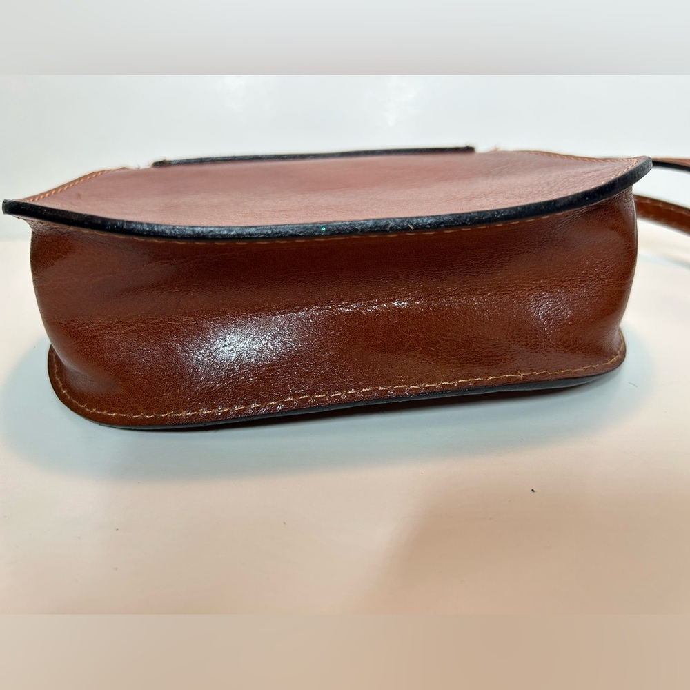 Vera Pelle Small Brown Leather Crossbody Bag Italy - Picture 11 of 12
